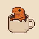 A newt in a coffee cup.